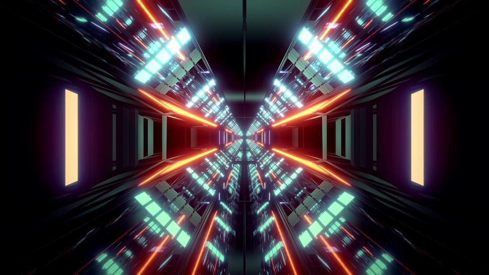 Free Image of futuristic science-fiction tunnel corridor 3d illustration background wallpaper  
