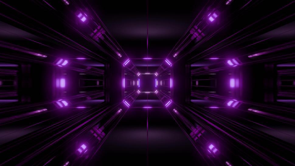 Free Image of futuristic science-fiction tunnel corridor 3d illustration background 