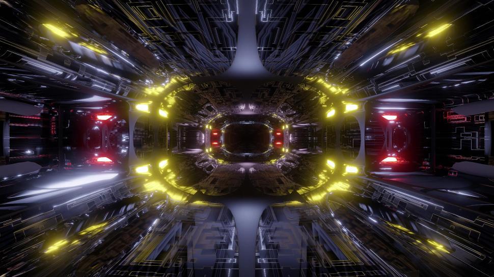 Free Image of futuristic science-fiction tunnel corridor 3d illustration background wallpaper 