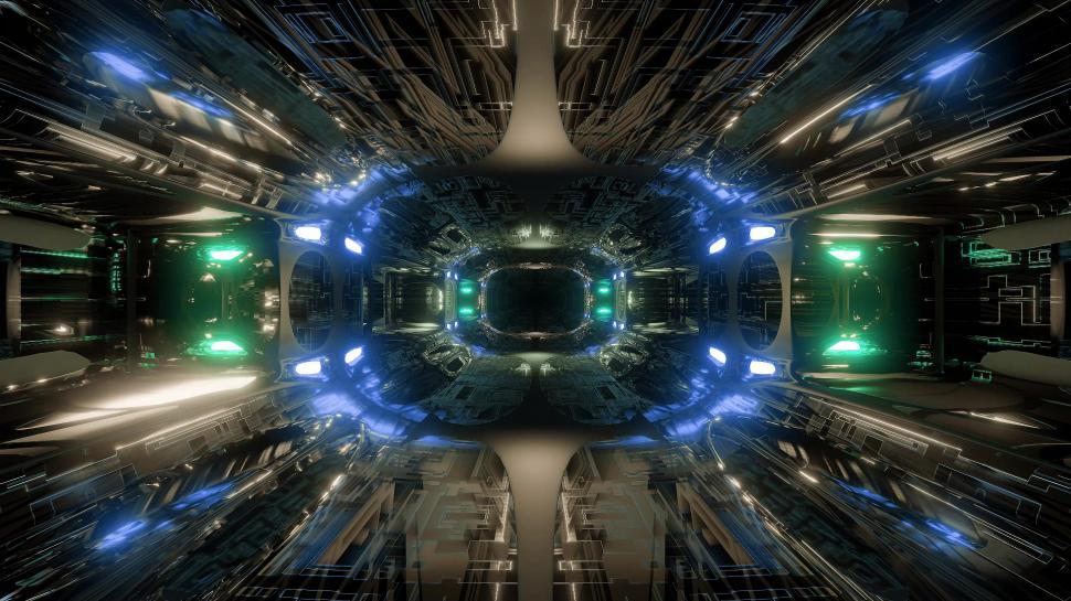 Free Image of futuristic science-fiction tunnel corridor 3d illustration background wallpaper 