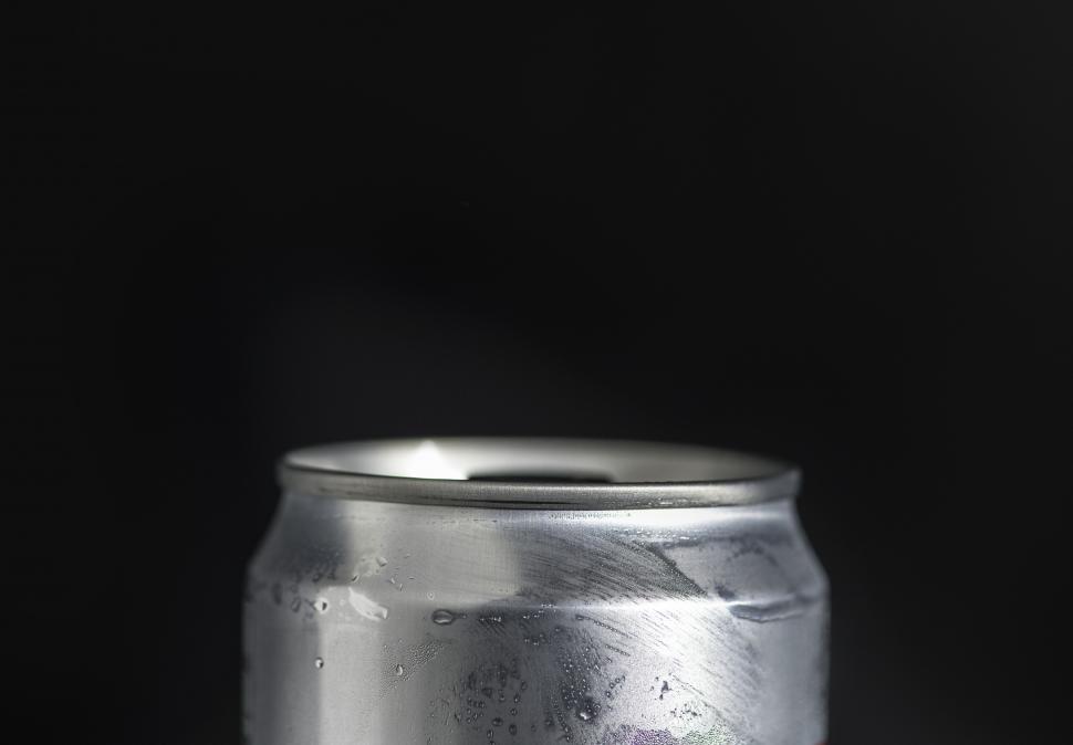 Free Image of Close up of an aluminium can with copyspace 