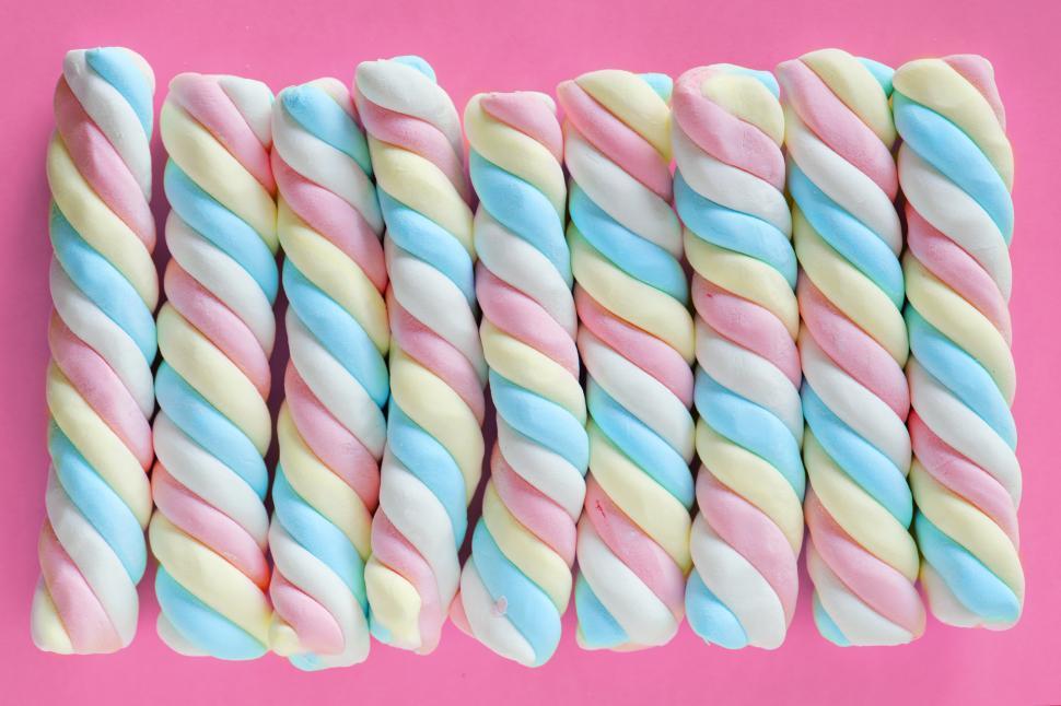 Free Image of Flat lay of marshmallow twists 