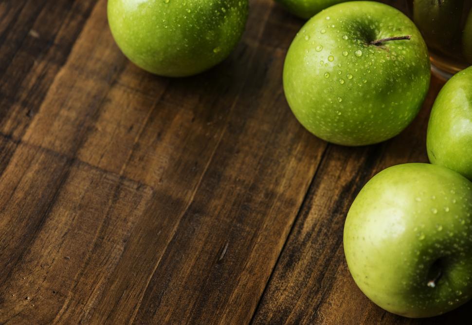 Free Image of Close up of green apples 