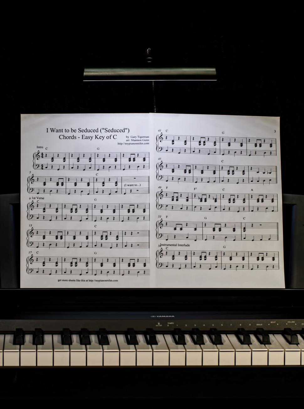 Free Image of Sheet of Music on Piano 