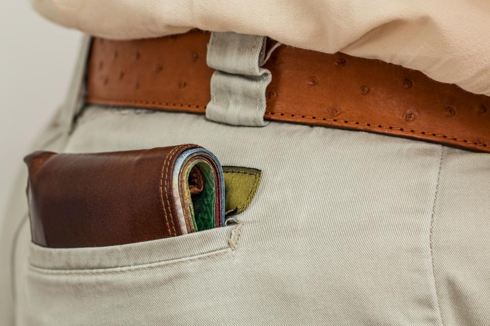 Free Image of Close Up of Persons Pants With Belt 