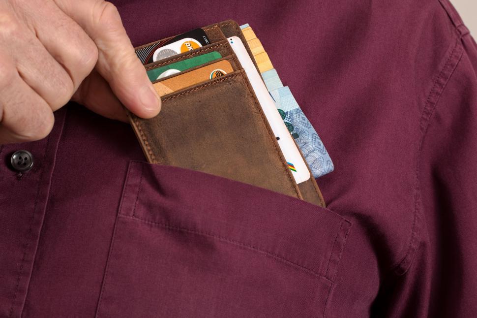 Free Image of Man Holding Wallet in Pocket 