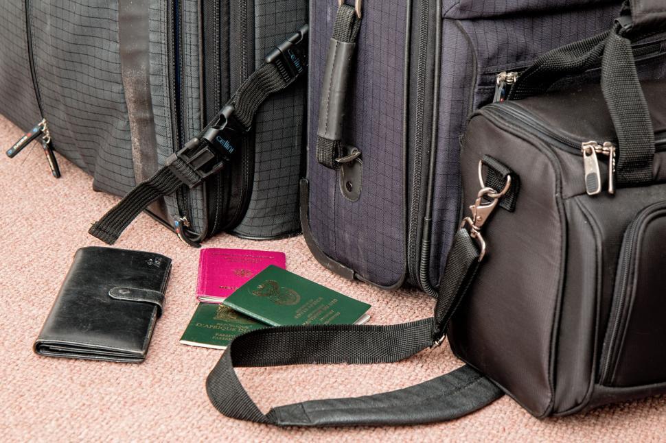 Free Image of Several Pieces of Luggage Sitting on the Floor 