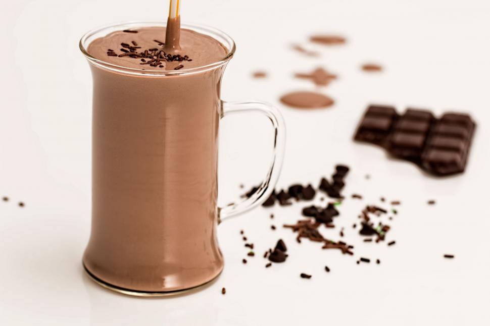 Free Image of Chocolate Drink With Straw 