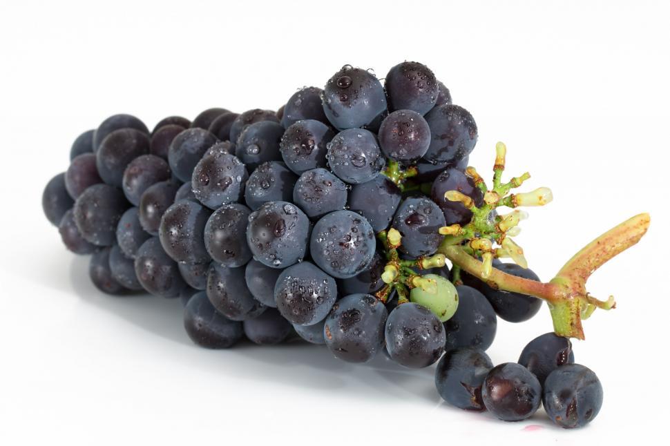 Free Image of Cluster of Grapes on White Surface 