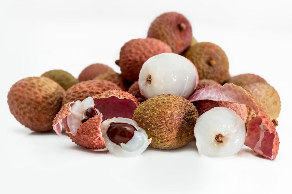 Free Image of lychee litchi tropical fruit sweet juicy exotic lichee vegetarian tropical healthy nutrition litchi chinensis fruit diet vitamin ripe delicious vitamin c vegan 
