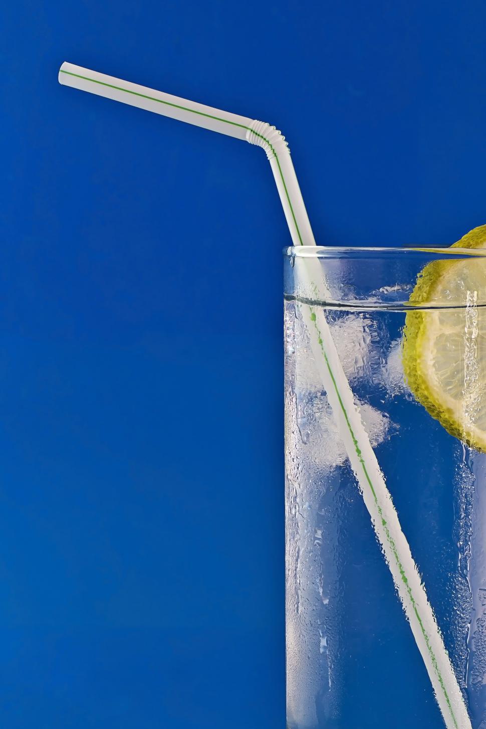 Free Image of Glass of Water With Lemon and Straw 