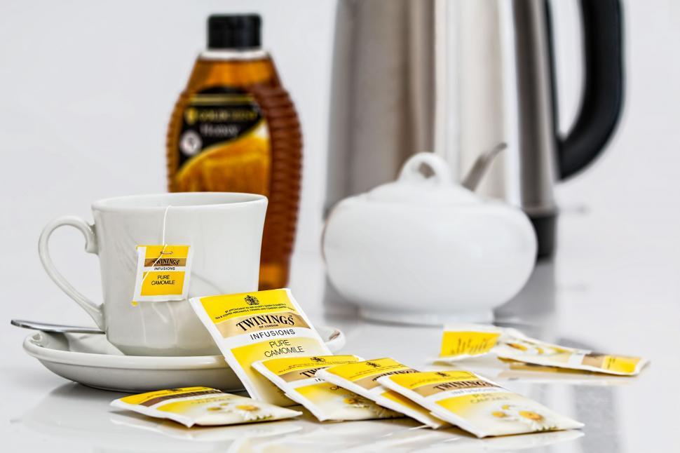 Free Image of herbal tea teabags beverage camomile drink refreshment infusion hot drink cup relaxation refreshing healthy teatime teacup twinings 