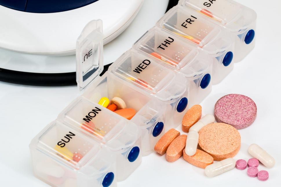 Free Image of Close-Up of Pill Container With Pills 