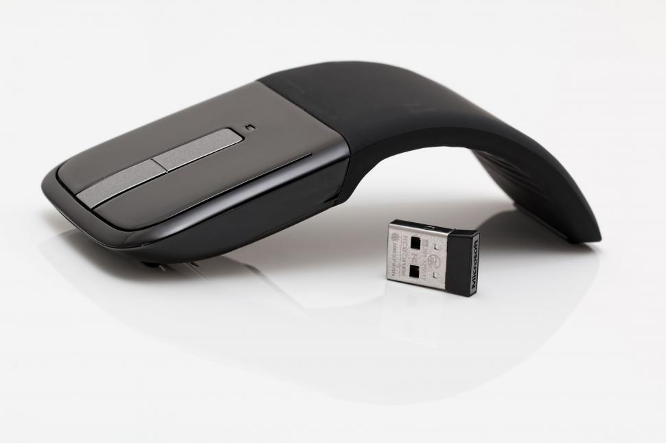 Free Image of Black and White Photo of a USB Device 