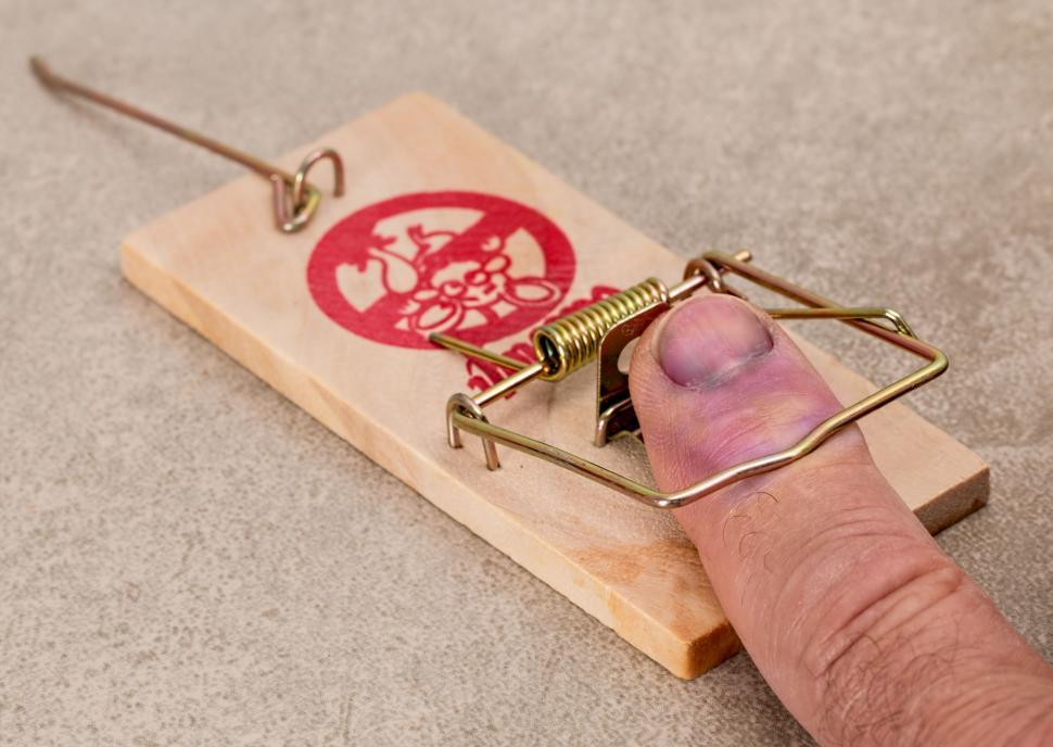 Free Image of Mousetrap With Hand and Mouse 