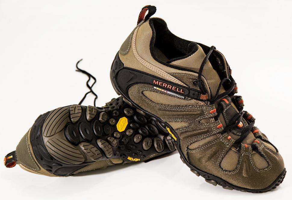 Free Image of Pair of Hiking Shoes on White Background 