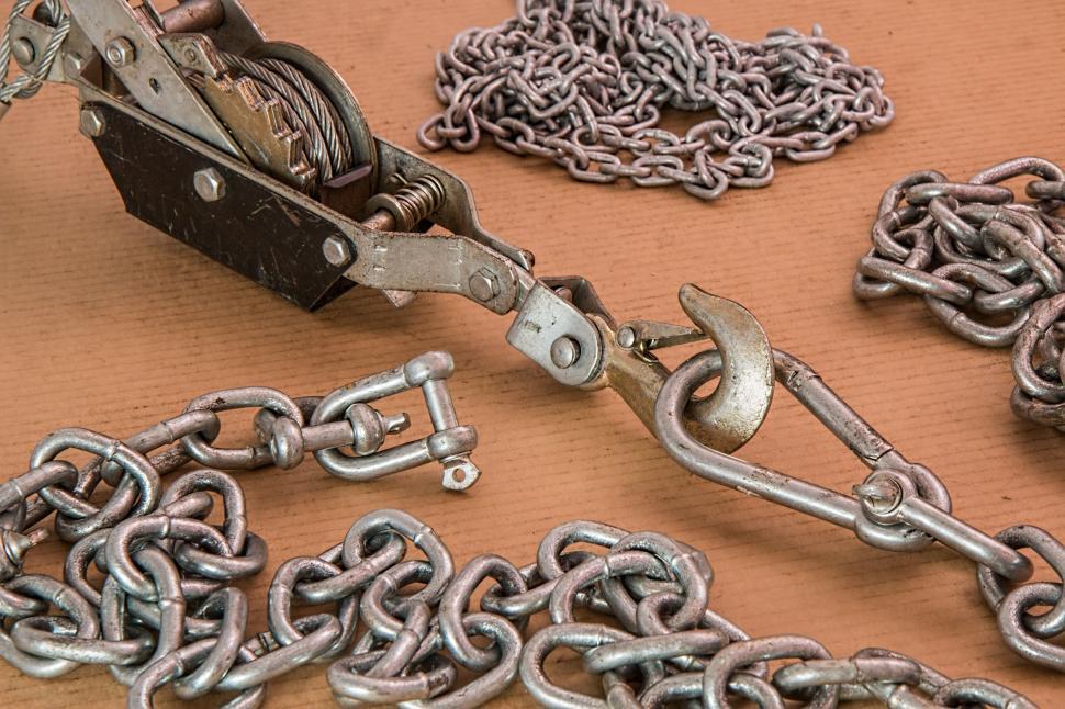 Free Image of Table Covered With Metal Chains 