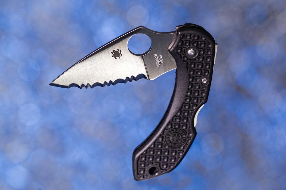 Free Image of penknife pocket knife blade serrated folding locking cutting sharp cut weapon pocketknife camping slice dangerous spyderco 