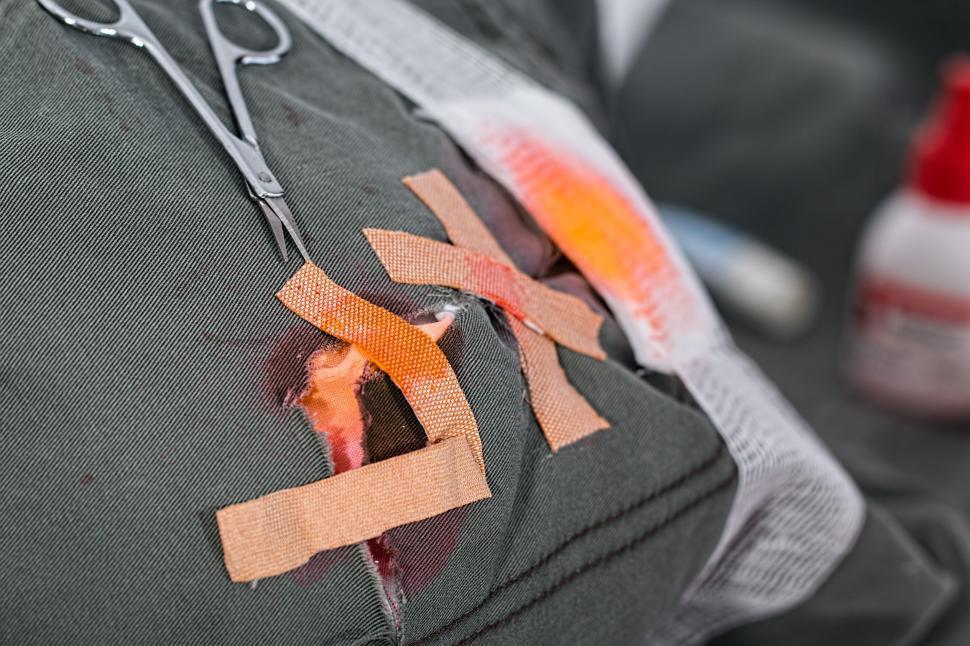 Free Image of Elastoplast tape and Scissor - Treating Injured 