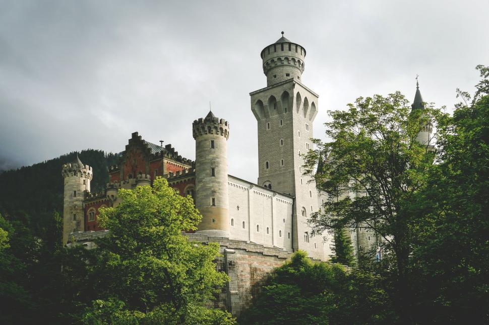 Free Image of Dark Clouds over Hohenschwangau Castle 