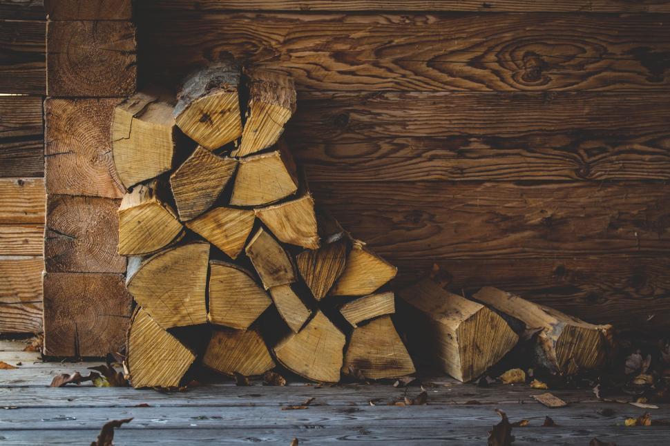 Free Image of Stack of firewood  