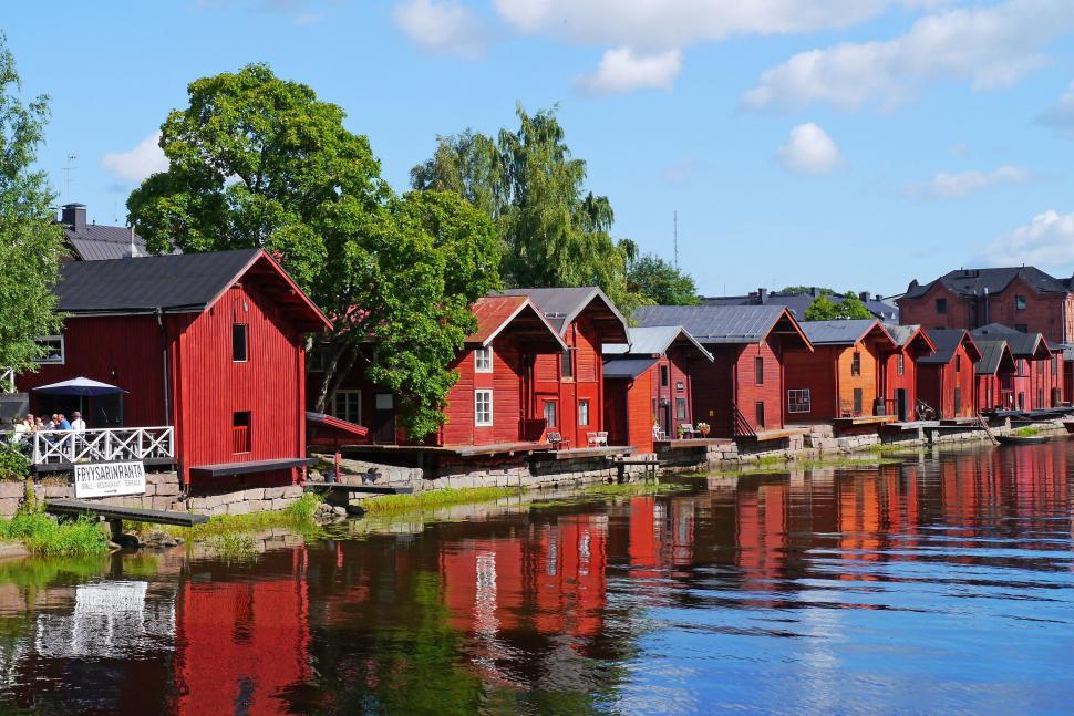 Free Image of Colorful wooden houses in Porvoo, Finland 
