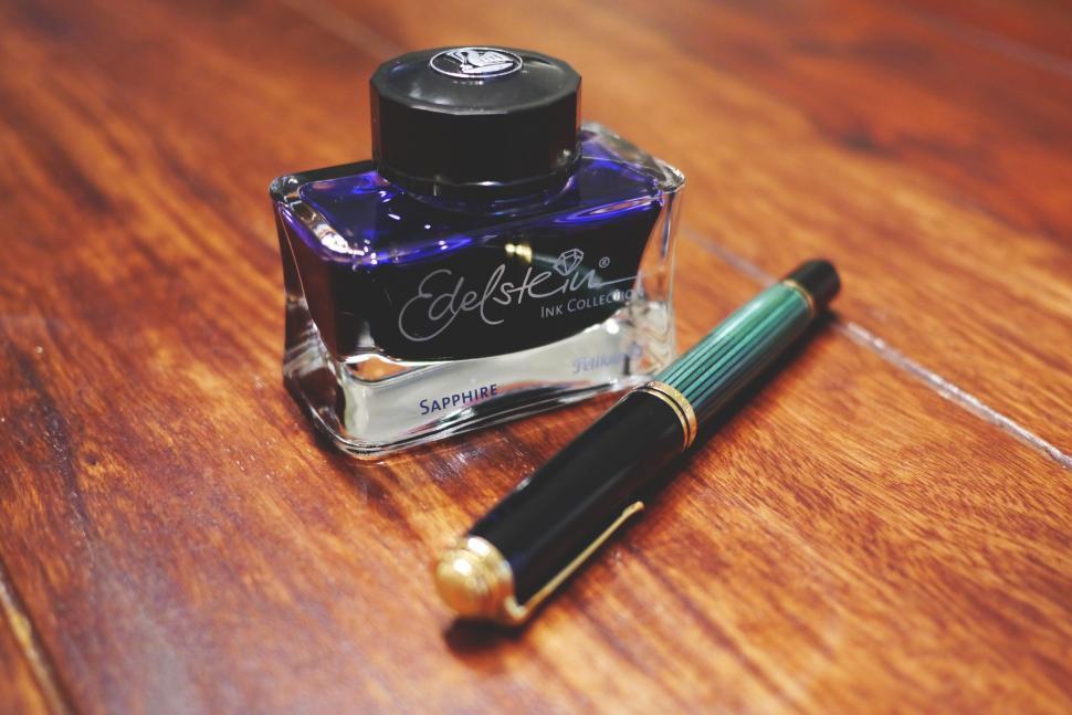 Free Image of Bottled Ink and Fountain Pen  