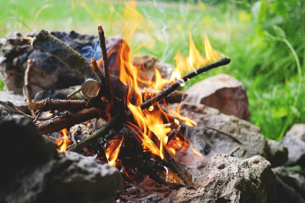 Free Image of Burning Wood  