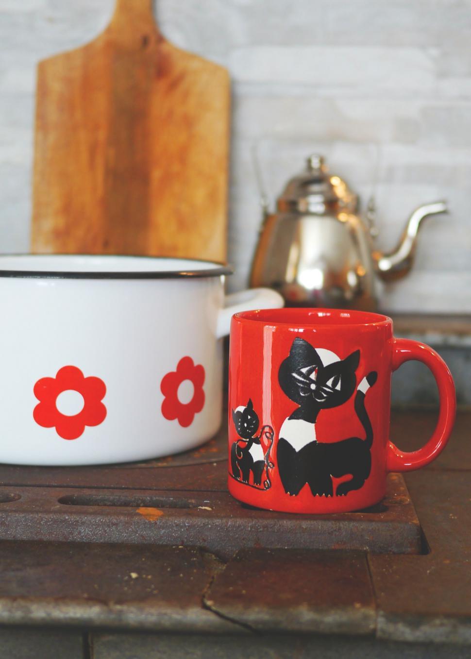 Free Image of Coffee Mug with tableware  