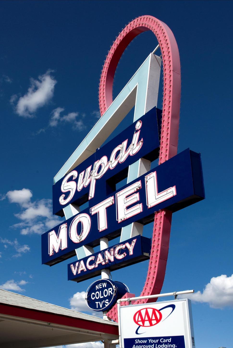 Free Image of Signboard of Supai Motel - Seligman, Arizona  