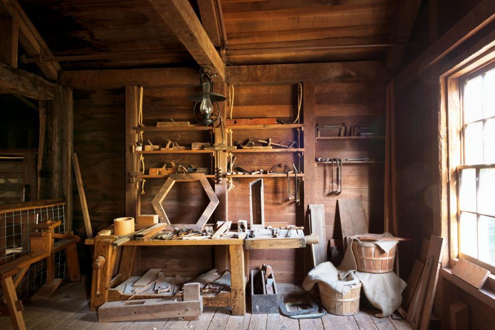 Free Image of Interior of Grain Mill in Wood house  