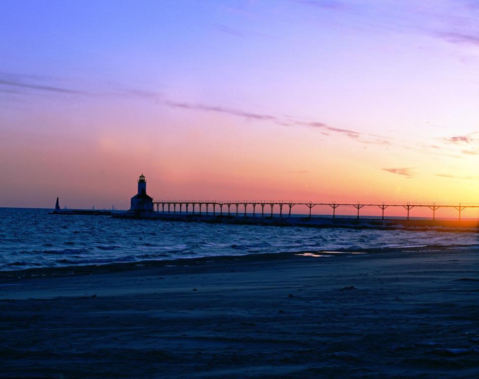 Free Image of Lake Erie Pier- Sunset  