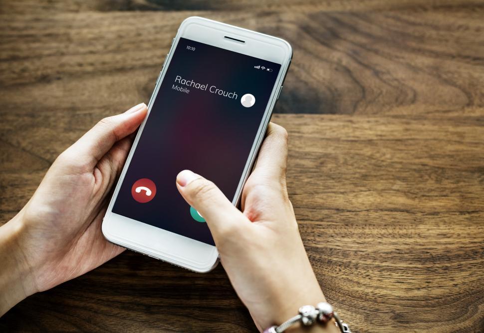Free Image of Close up of a smart phone with incoming call 
