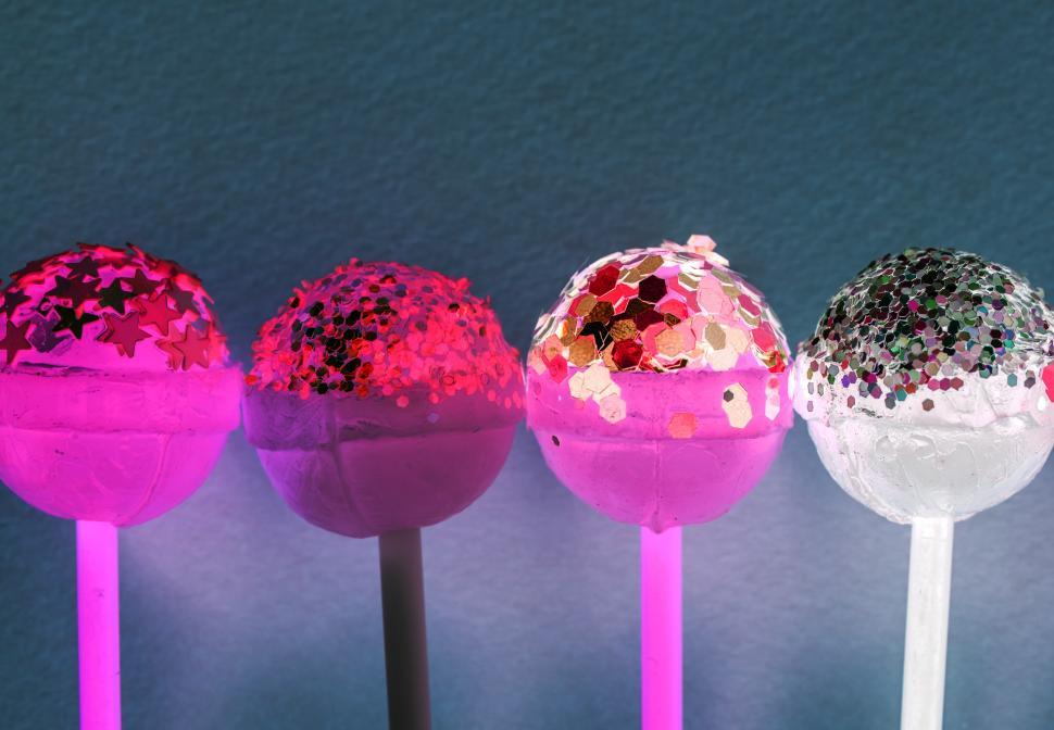 Free Image of Lollipops with glittered tops - reversed negative 
