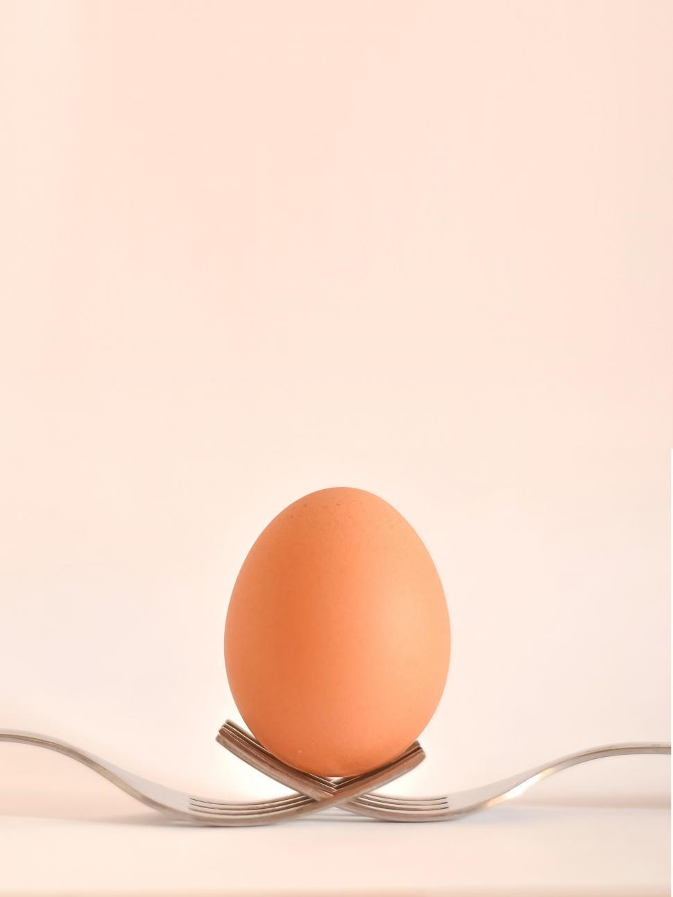 Free Image of Egg on forks 