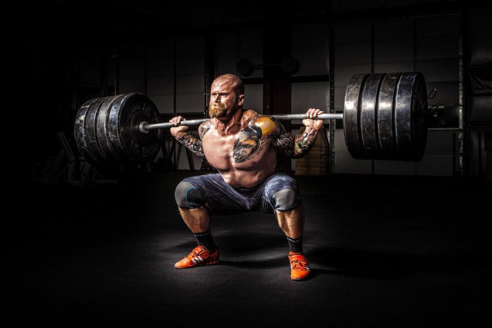 Download Free Stock Photo of Weightlifter in action 