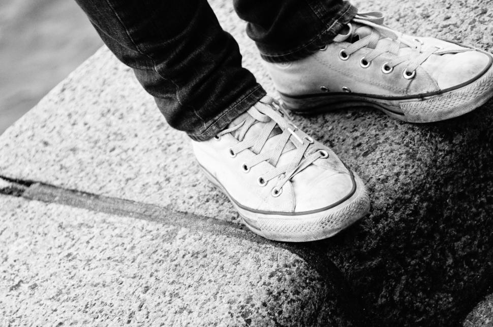 Free Image of Black and White - Converse Shoes  