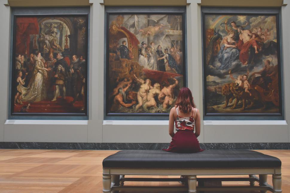 Download Free Stock Photo of Woman in Art Gallery  