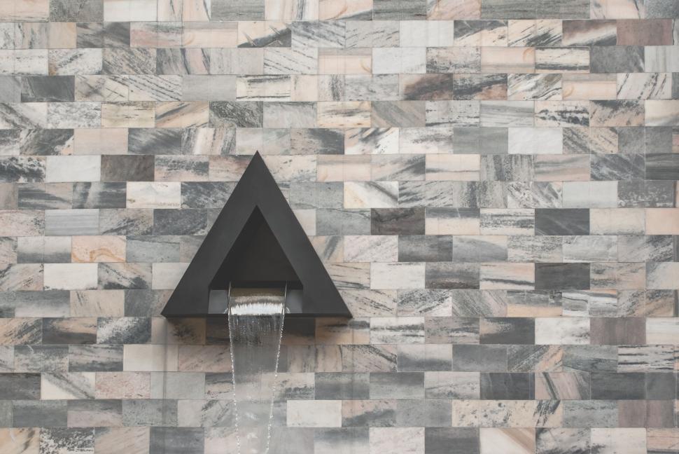 Free Image of Triangle Fountain on Wall  