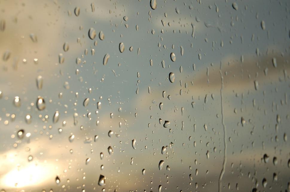 Free Image of Rain Drops on Window  