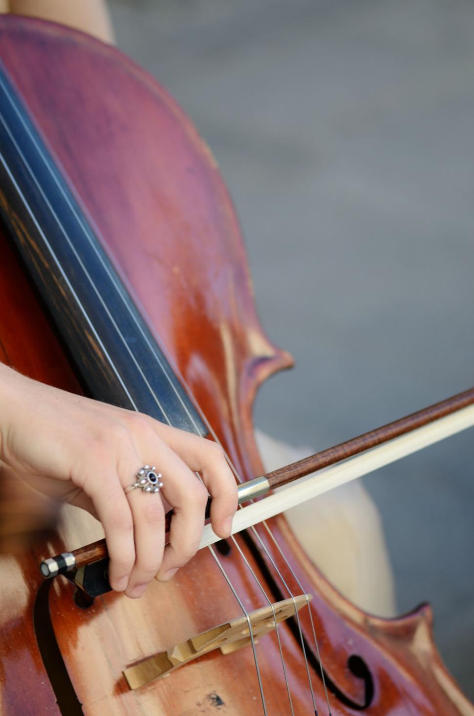 Free Image of Cellist playing cello 