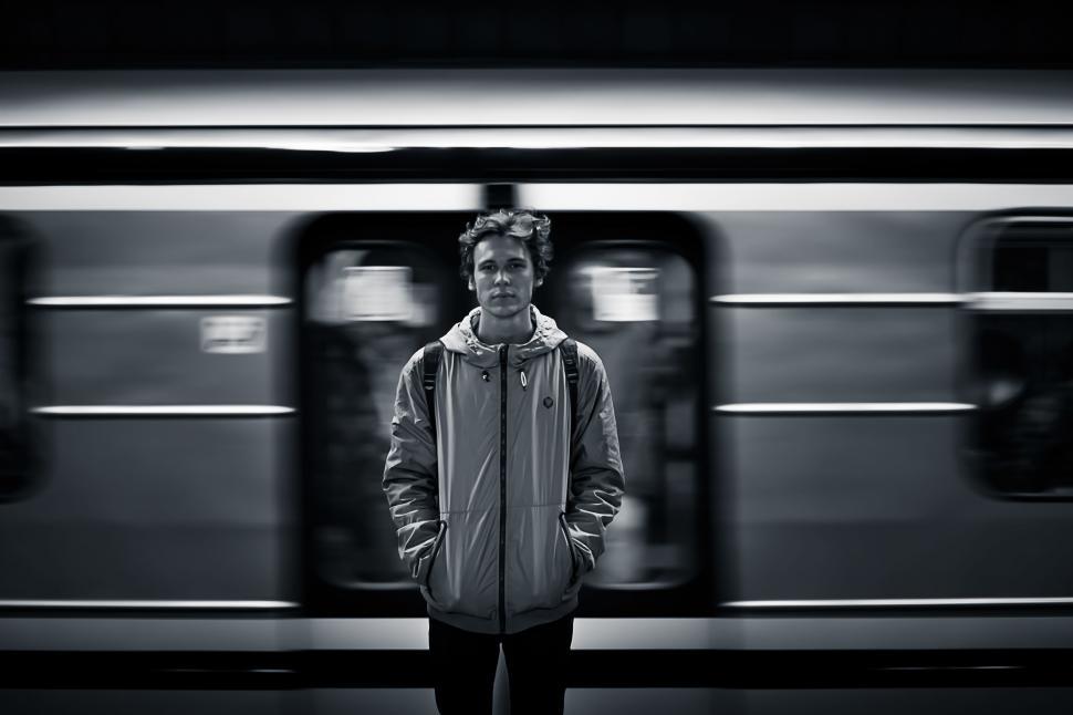 Free Image of Young Boy at Metro Station  