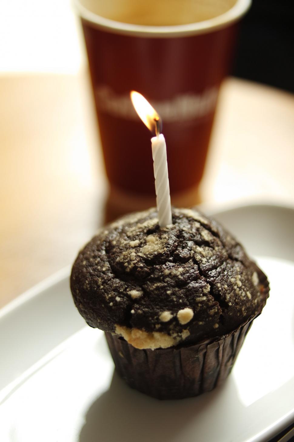 Free Image of Chocolate Cup Cake - Birthday Celebrations  