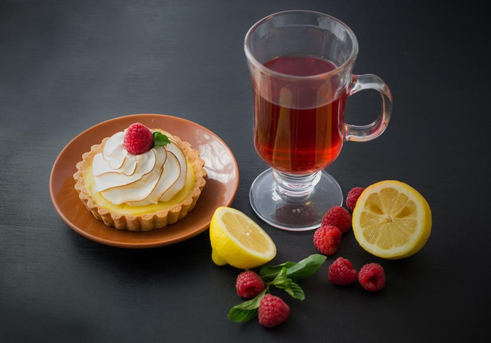 Free Image of Lemon Tart with Tea  