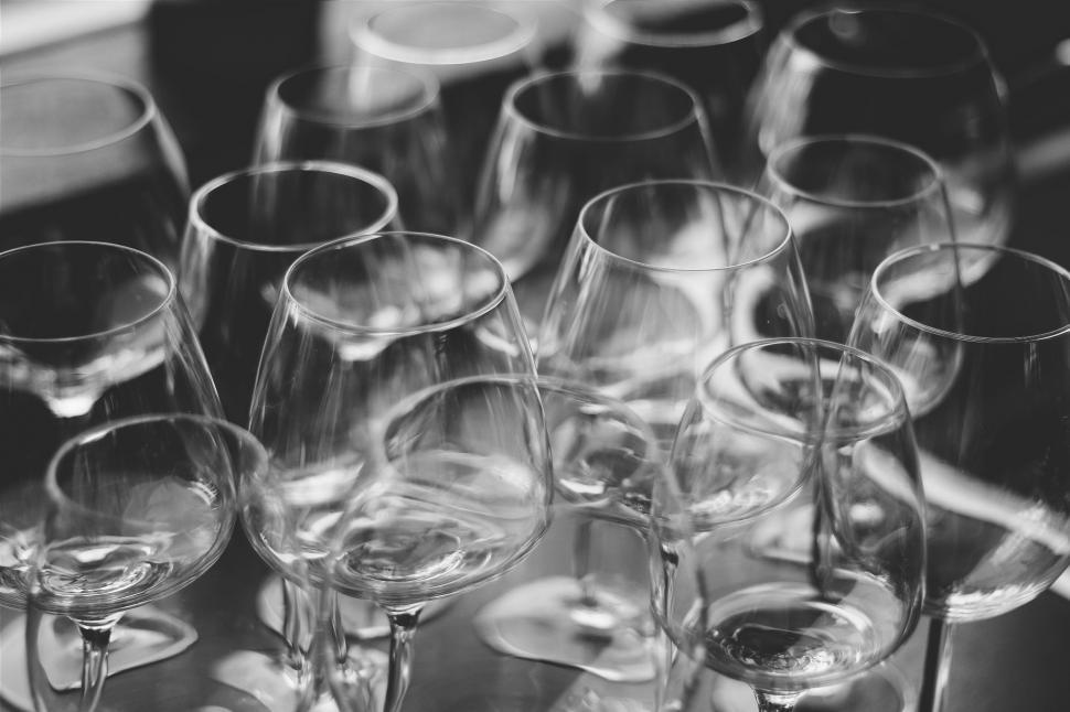 Free Image of Wine Glasses on Table  