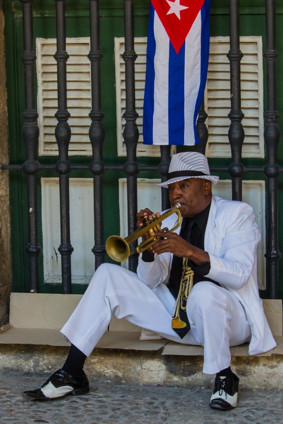 Free Image of Street performer: Trumpeter 