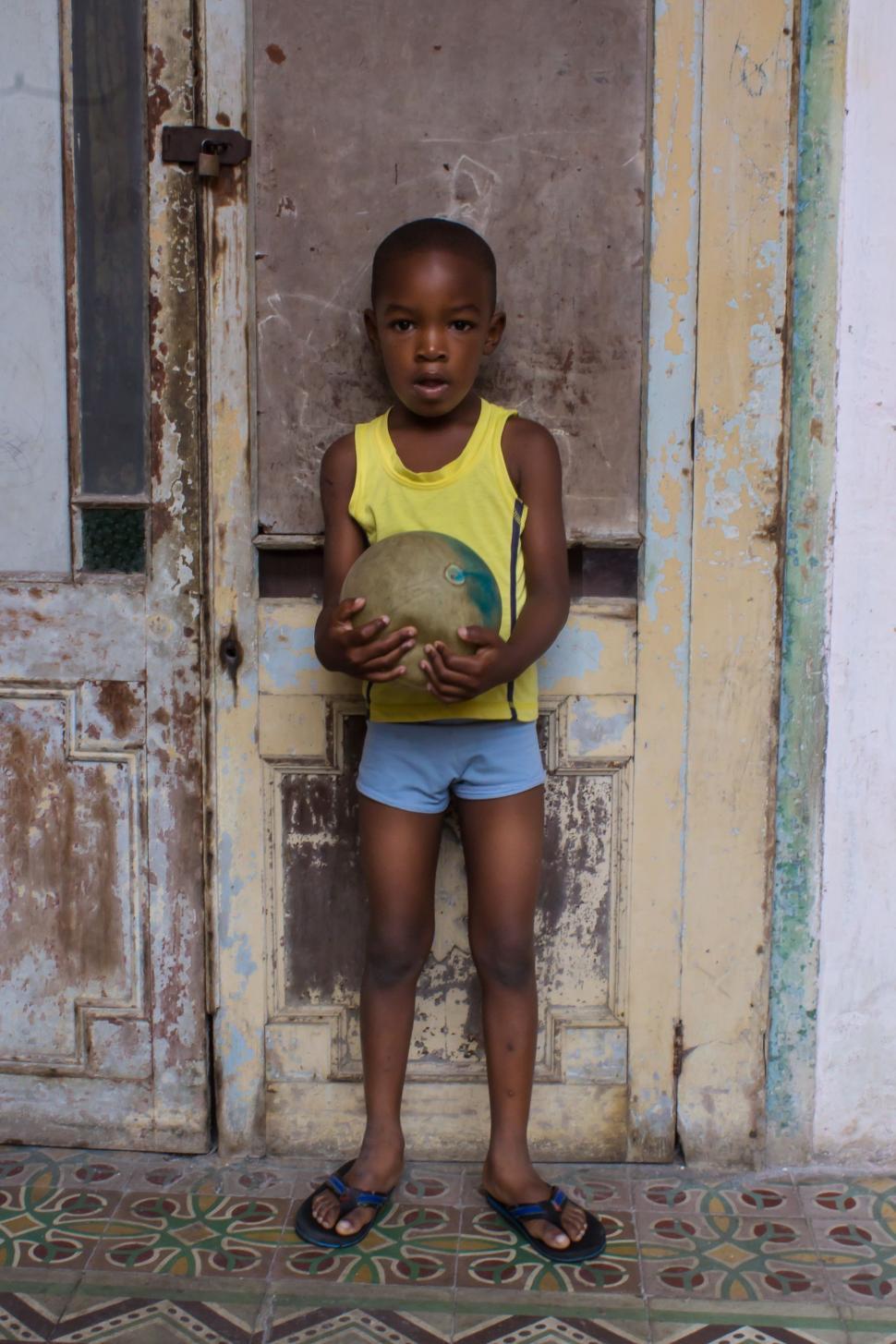 Free Image of African Child With Ball  