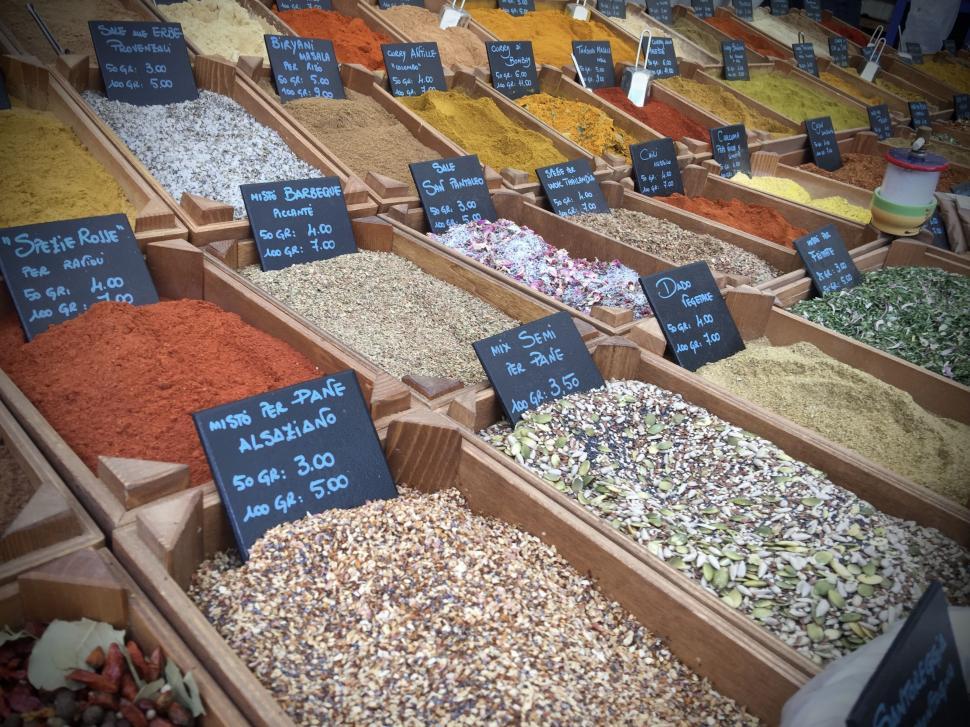 Free Image of Grains and Spices Stalls 