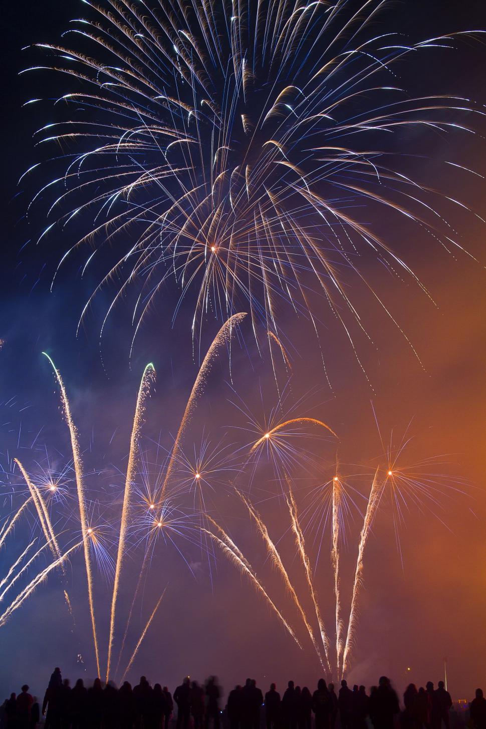 Download Free Stock Photo of Fireworks in Sky  