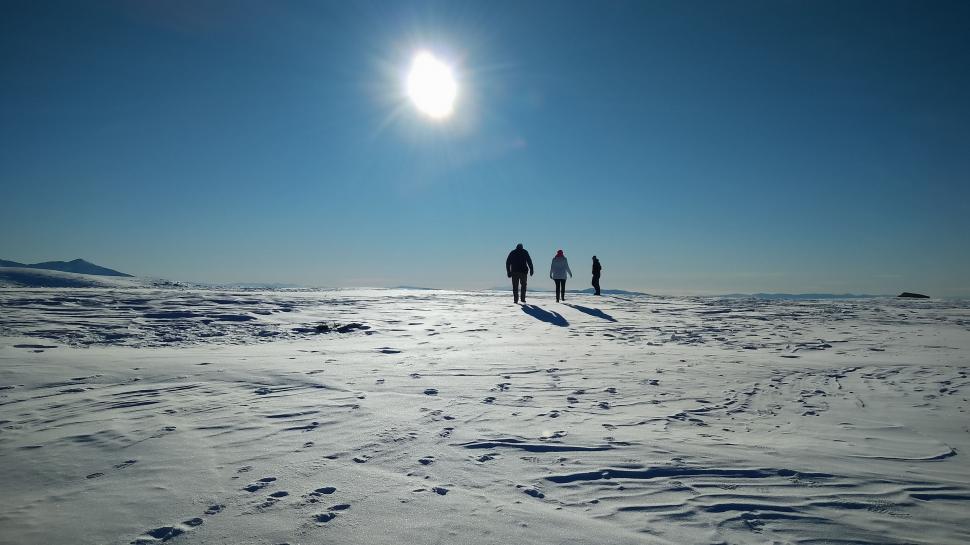 Free Image of People walking in Snow  